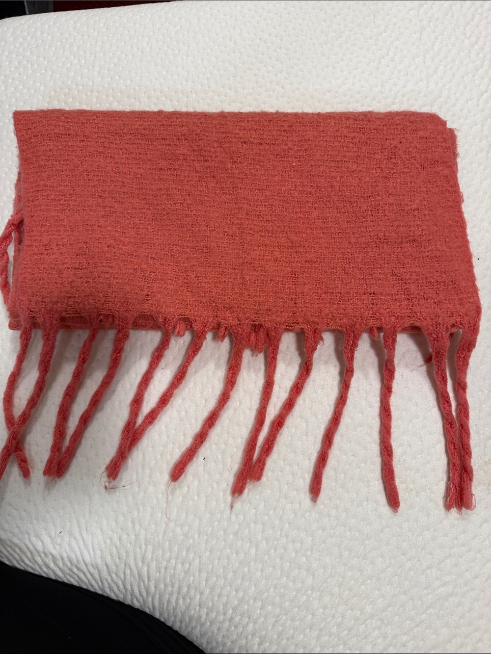 LC Lauren Conrad Coral Fringe Scarf